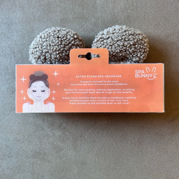 Spa Bunny Brown Cozy Soft Teddy Bear Extra Plush Spa Headband for Face Washing - Picture 2 of 2